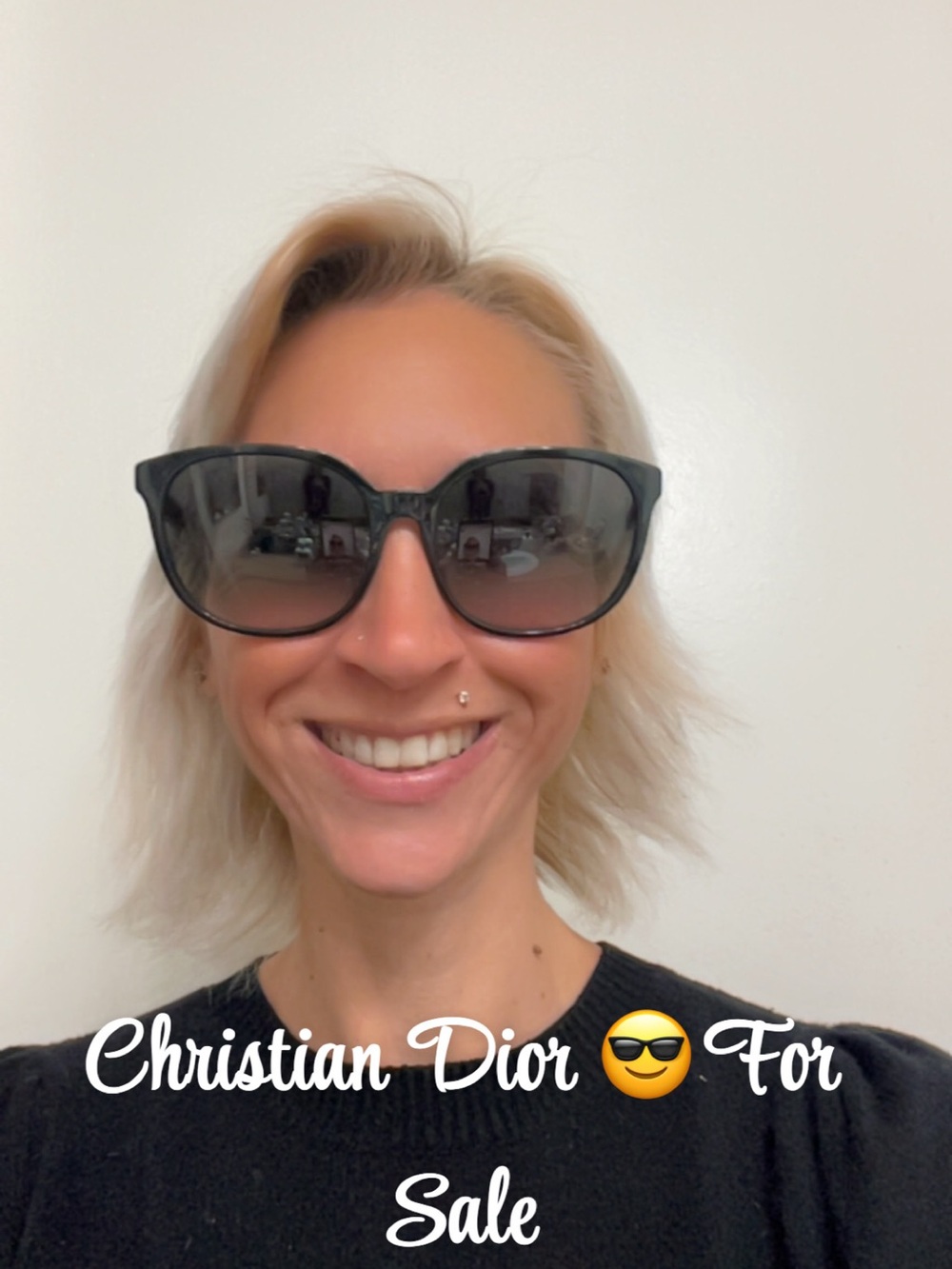 Christian Dior Black Gradient Cat-Eye Women's Sunglasses - Picture 1 of 6
